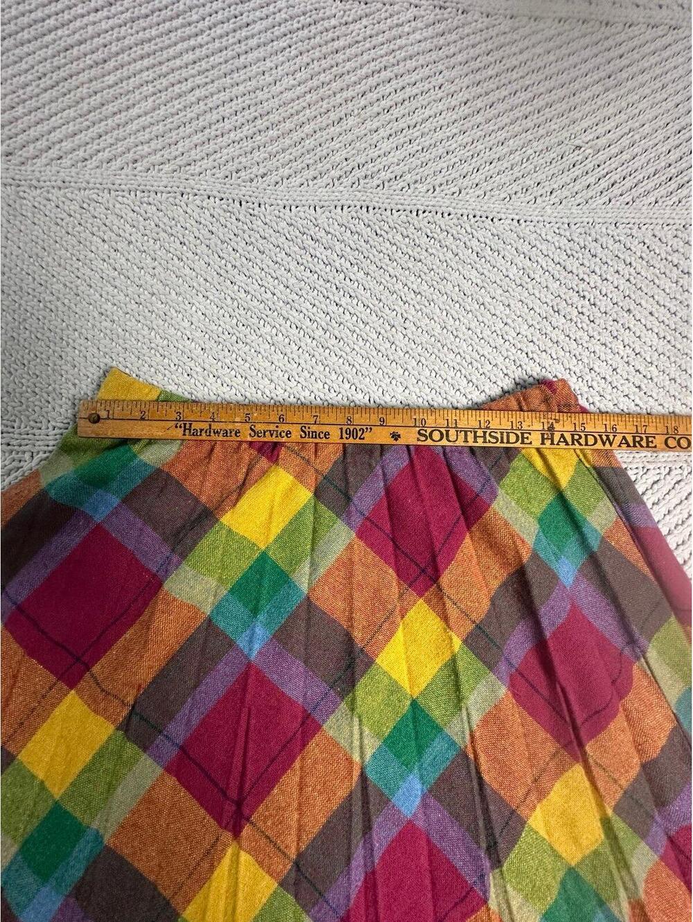 VTG Plaid Wool Blend Womens Skirt Size Large Made in USA - Picture 3 of 4